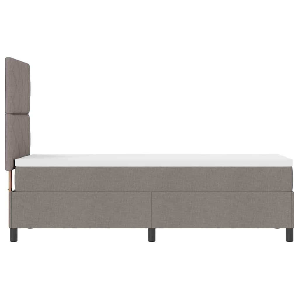 Boxrugós ágy fejtámlával Tópszínű 80 x 200 cm szövet