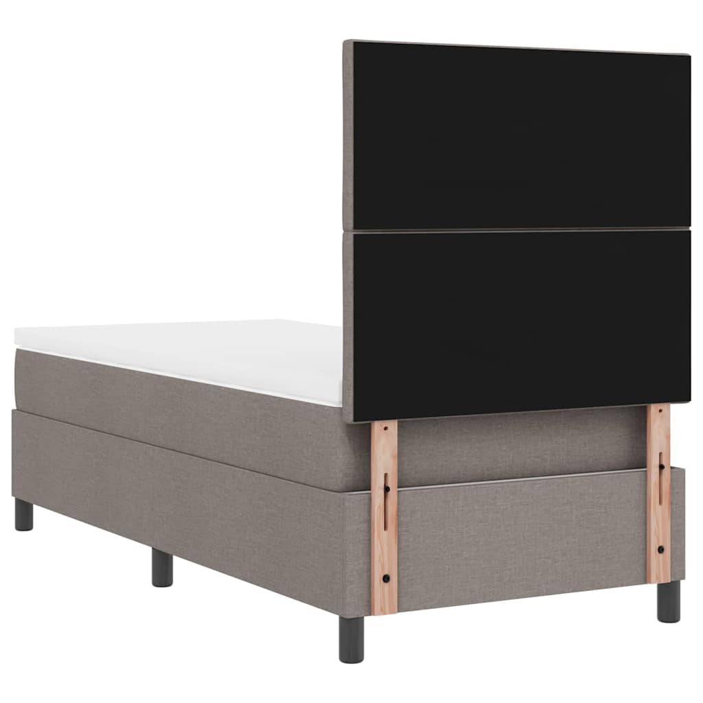 Boxrugós ágy fejtámlával Tópszínű 90 x 200 cm szövet