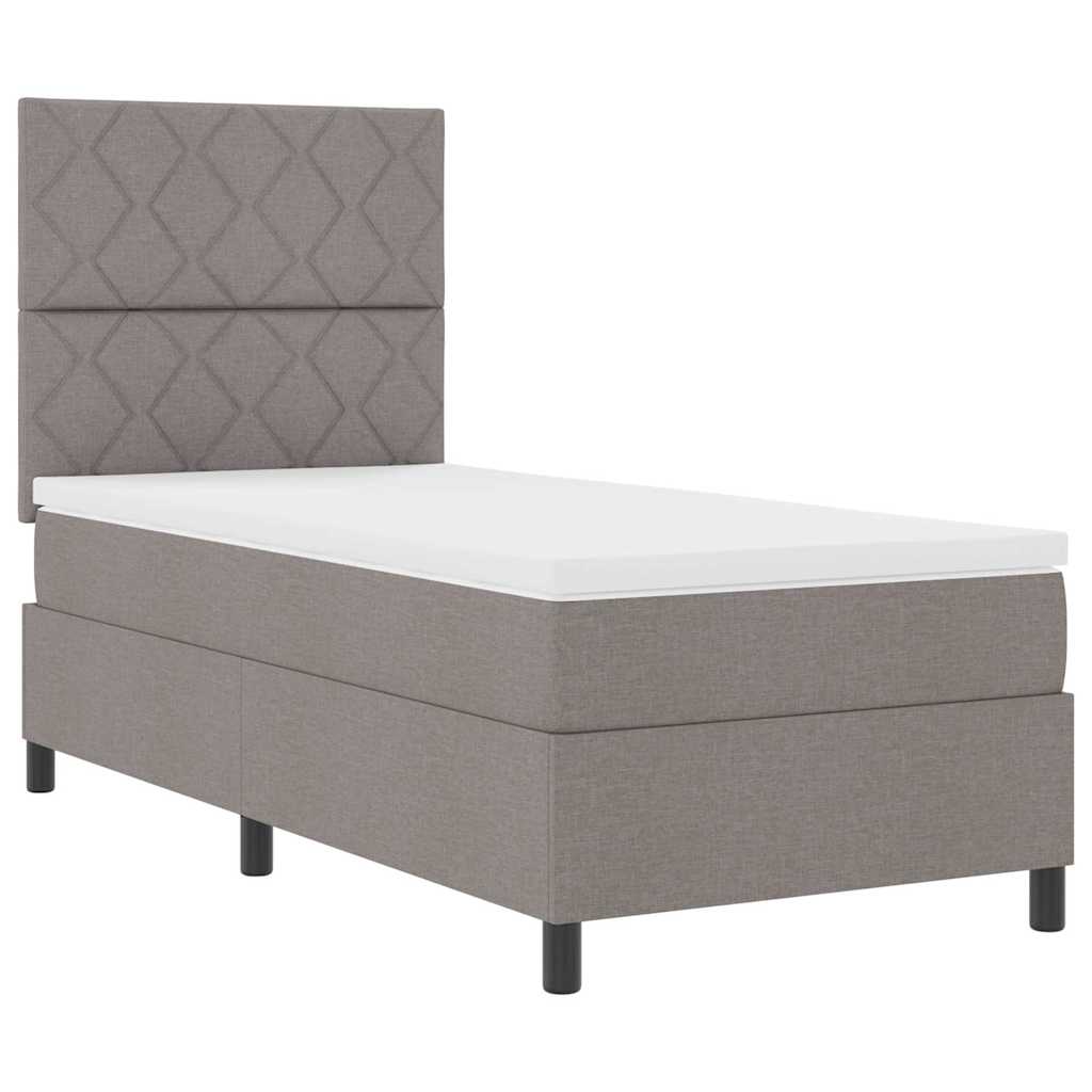 Boxrugós ágy fejtámlával Tópszínű 100 x 200 cm szövet