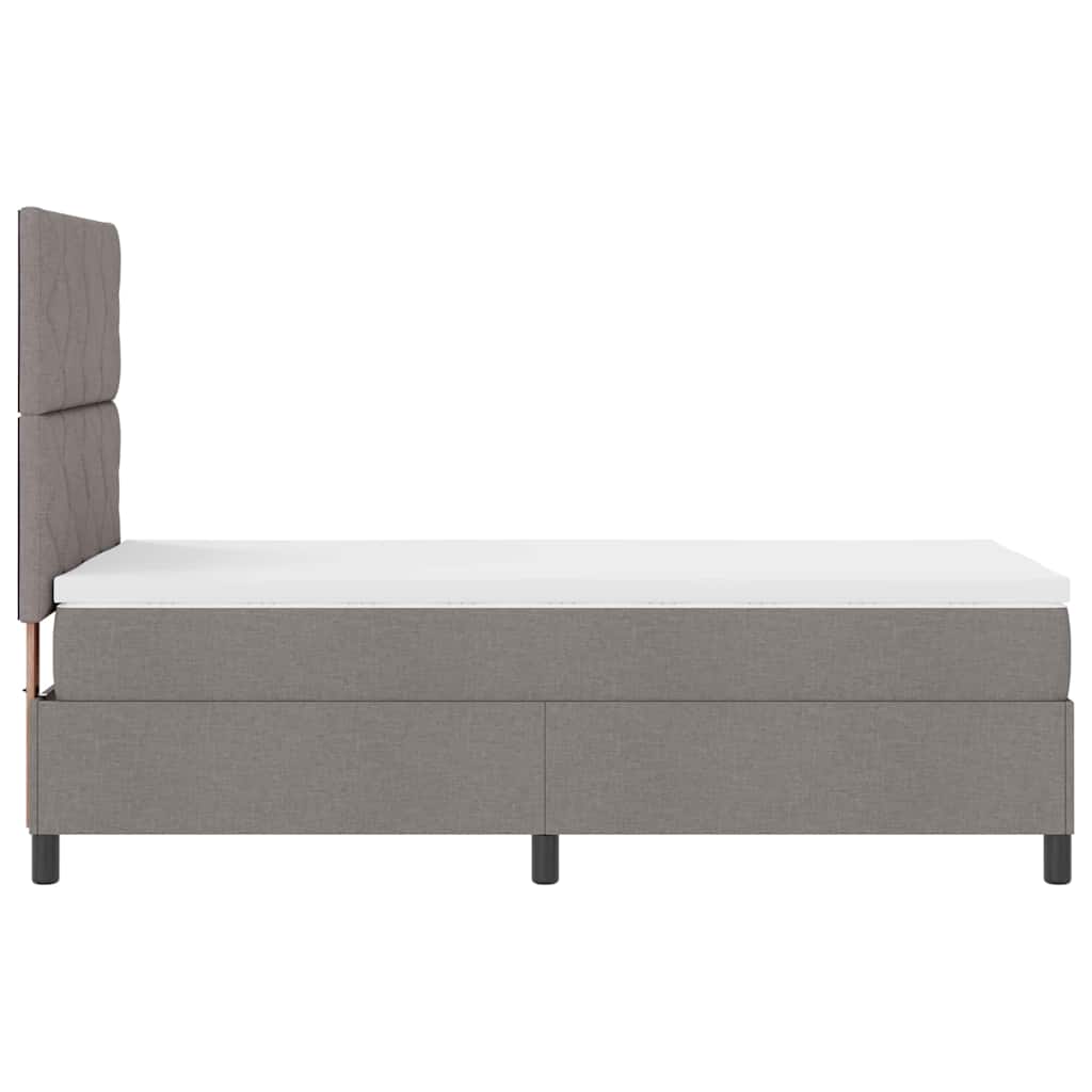 Boxrugós ágy fejtámlával Tópszínű 100 x 200 cm szövet