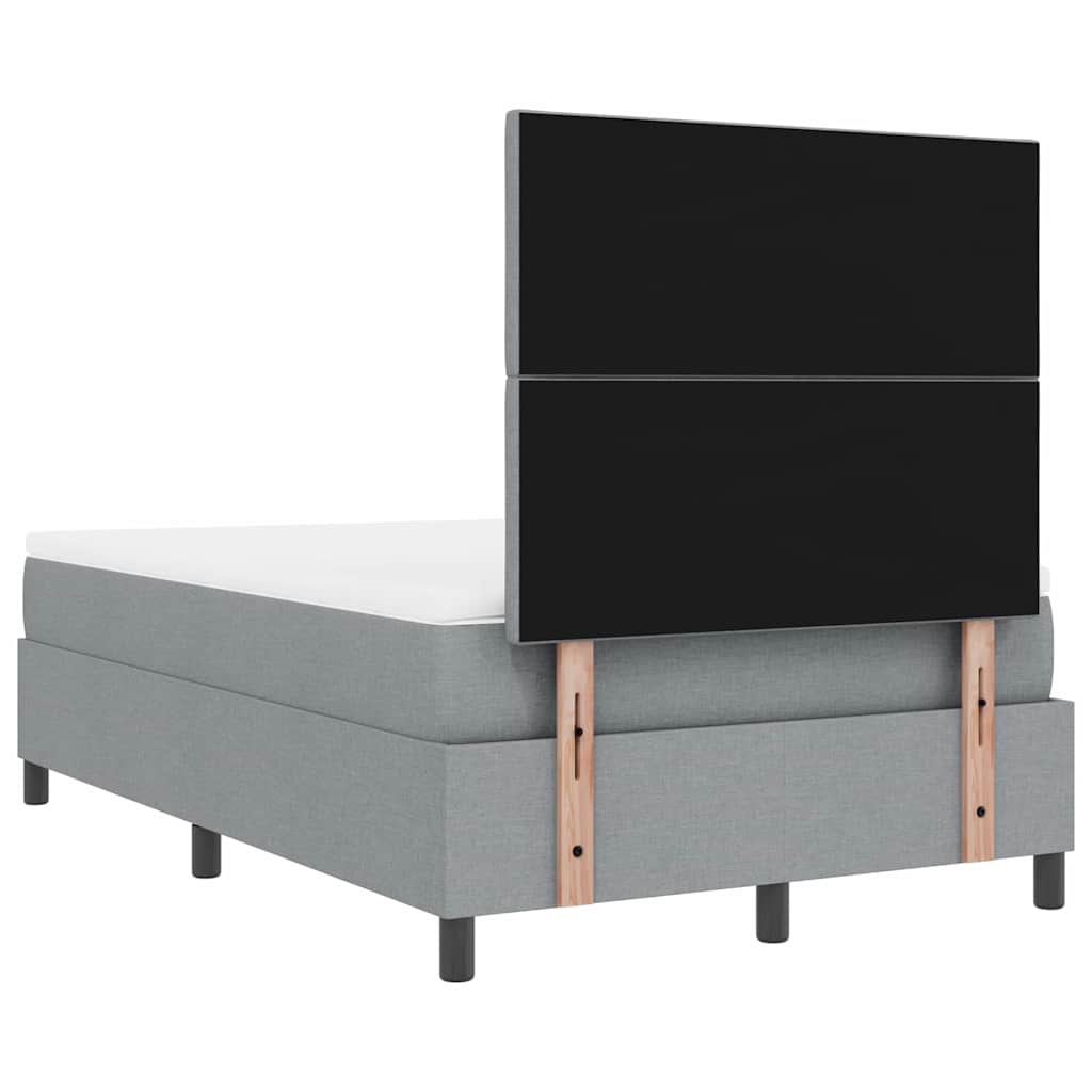 Boxrugós ágy fejtámlával Világosszürke 120 x 190 cm szövet