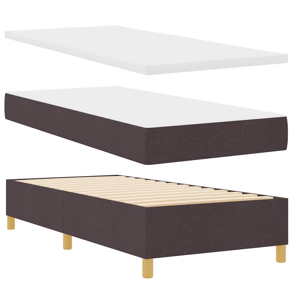 Boxrugós ágy matracmal Sötét Barna 100 x 200 cm szövet