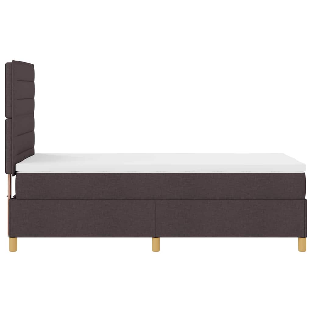 Boxrugós ágy matracmal Sötét Barna 100 x 200 cm szövet