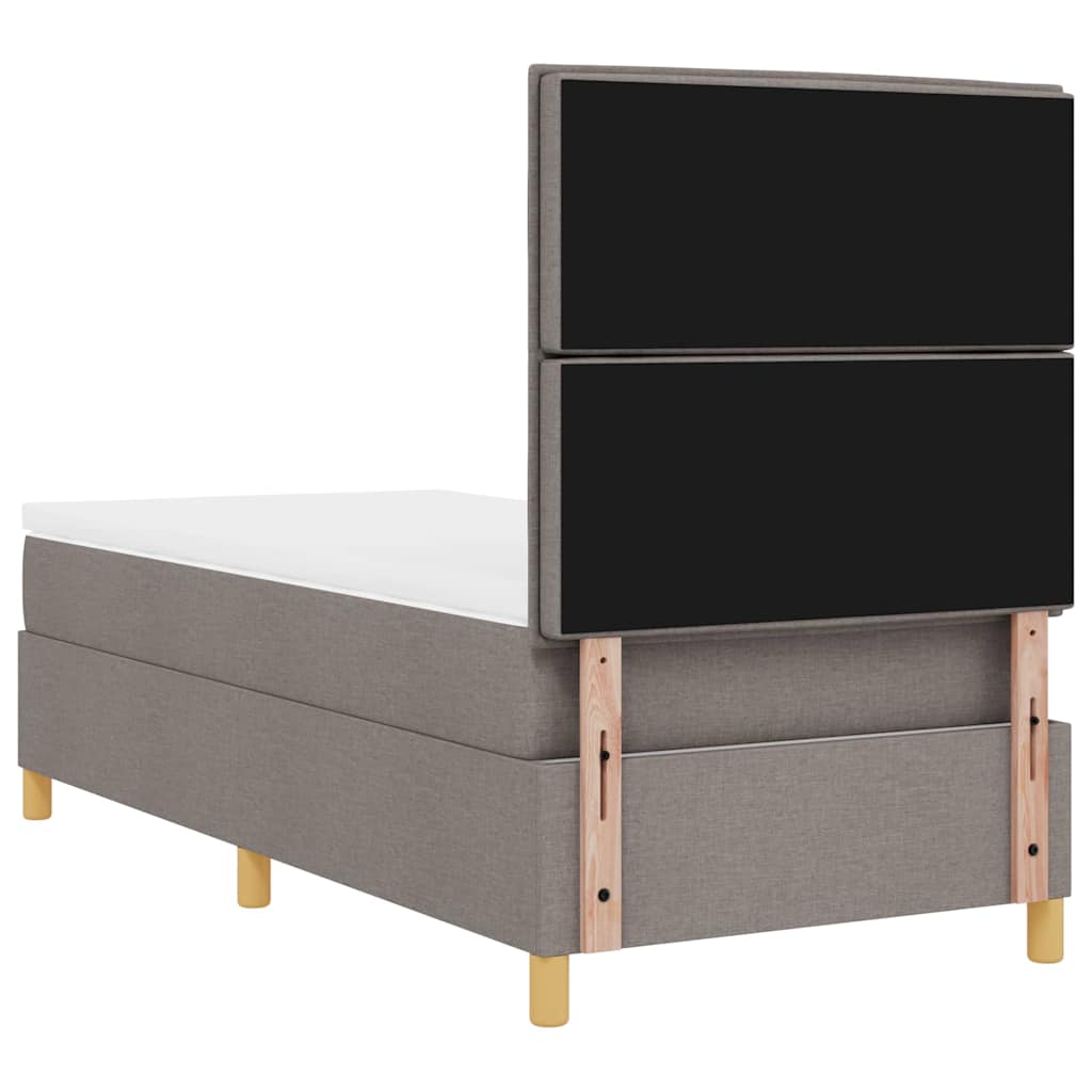 Boxrugós ágy matracmal fejtámlával Tópszínű 100 x 200 cm szövet