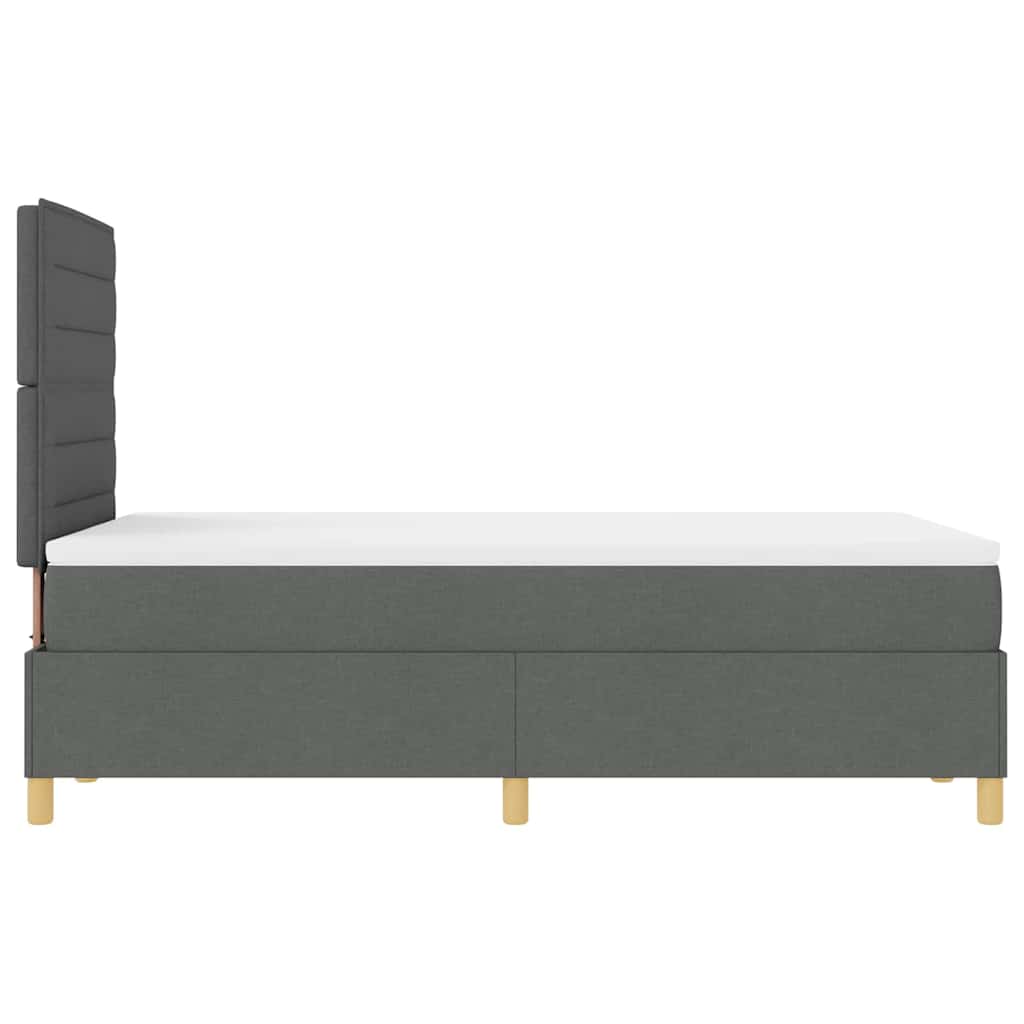 Boxrugós ágy matracmal Sötétszürke 120 x 190 cm szövet