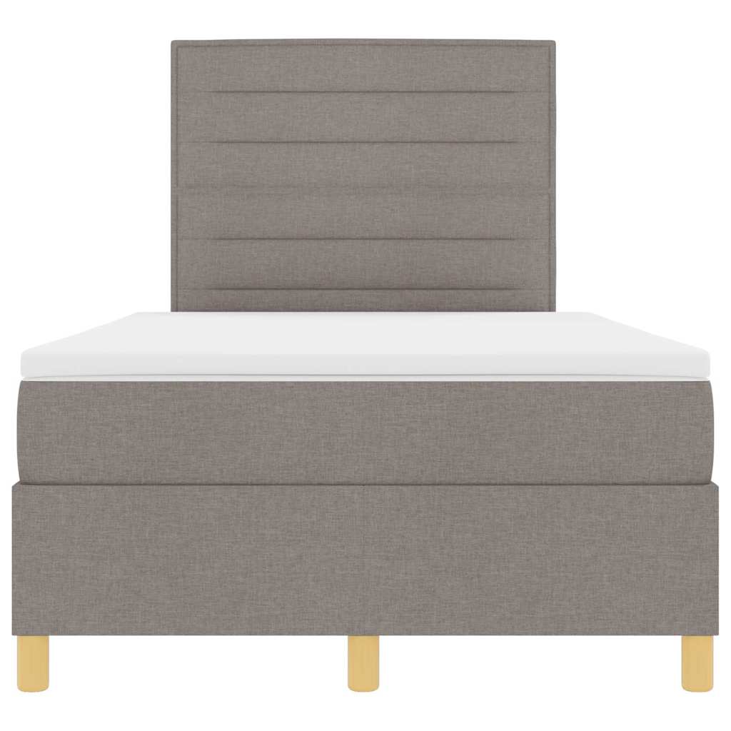 Boxrugós ágy matracmal fejtámlával Tópszínű 120 x 190 cm szövet