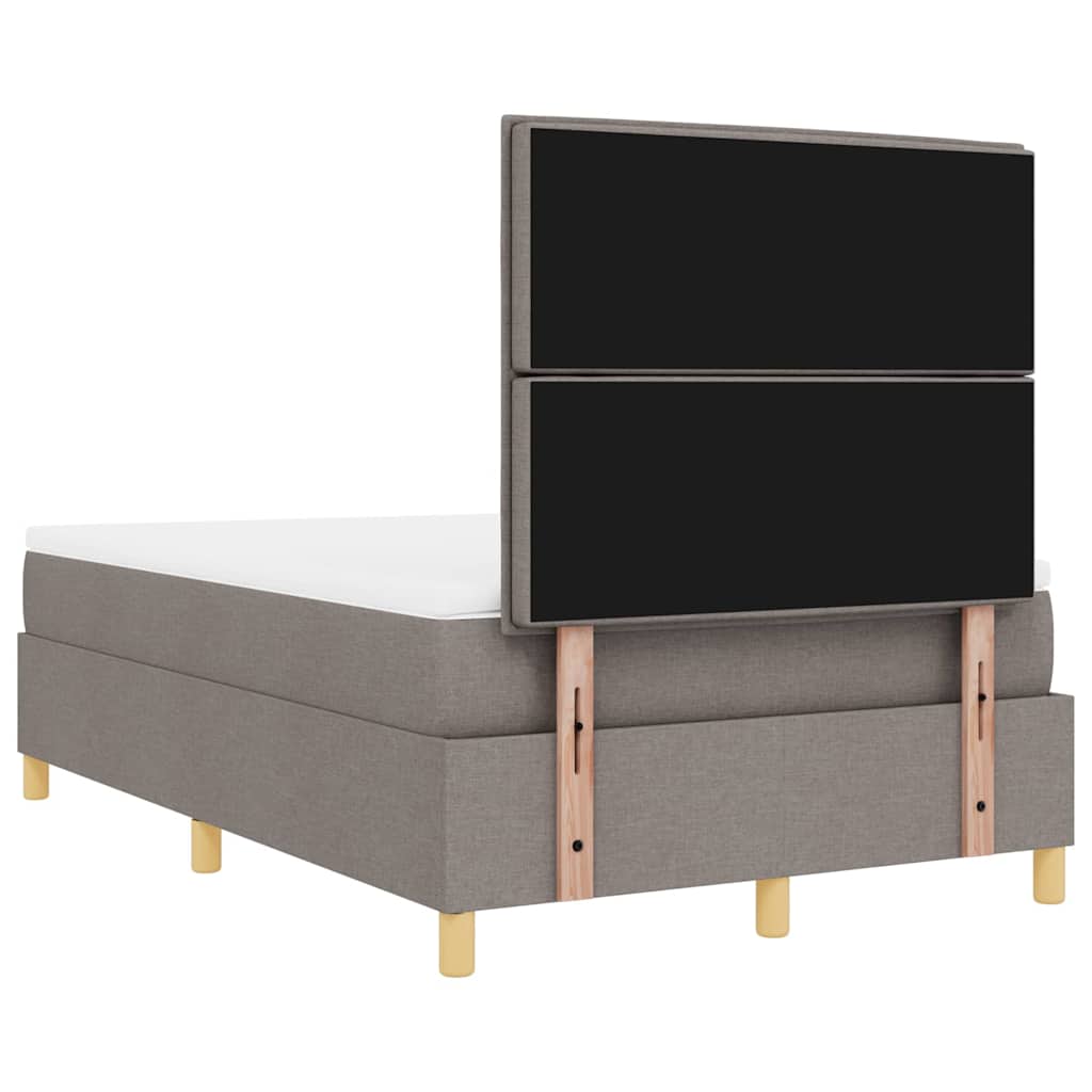 Boxrugós ágy matracmal fejtámlával Tópszínű 120 x 200 cm szövet