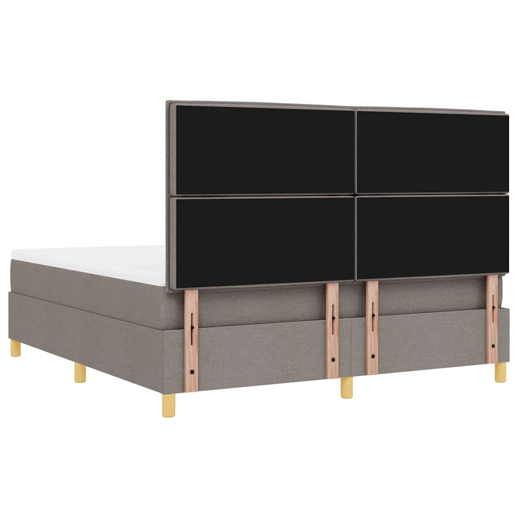 Boxrugós ágy fejtámlával Tópszínű 180 x 200 cm szövet