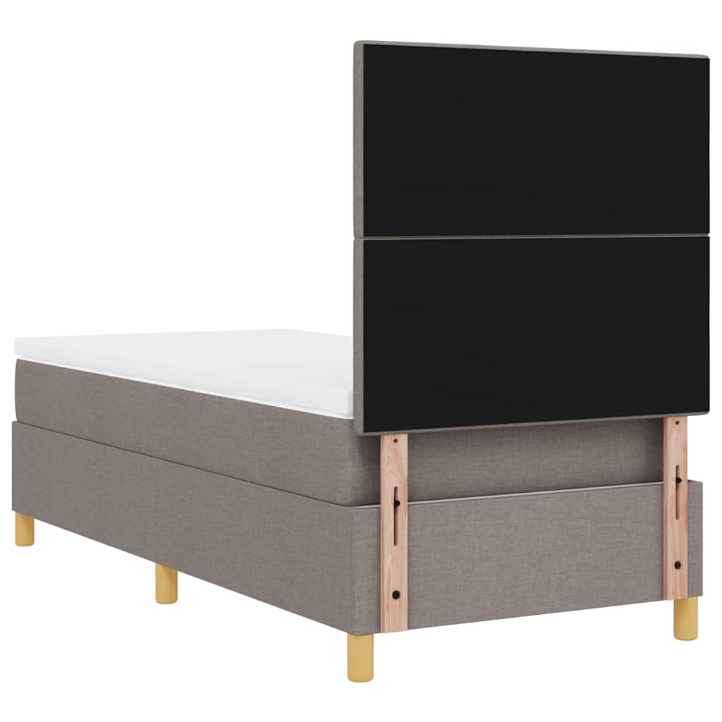 Boxrugós ágy fejtámlával Tópszínű 90 x 190 cm szövet