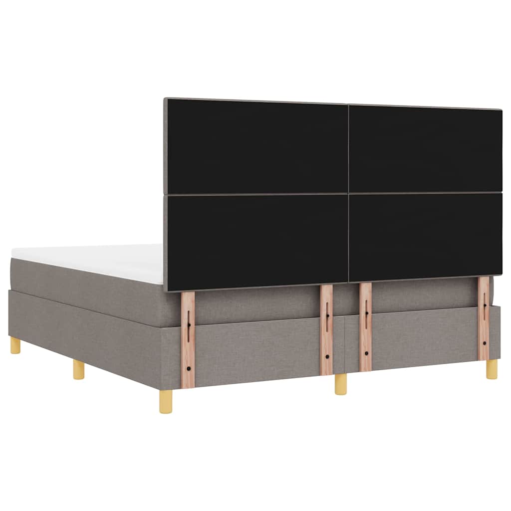 Boxrugós ágy fejtámlával Tópszínű 180 x 200 cm szövet