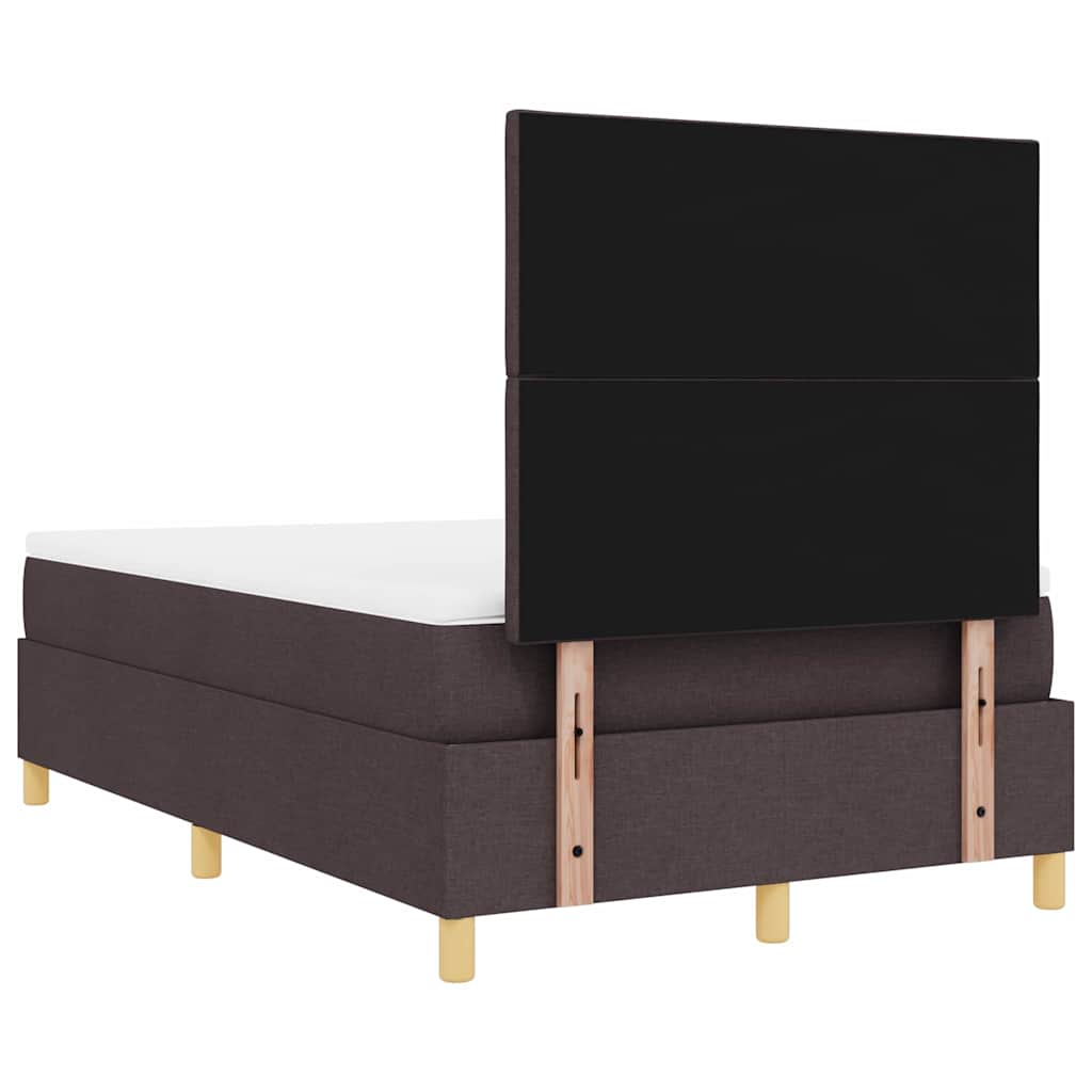 Boxrugós ágy matracmal Sötét Barna 120 x 190 cm szövet