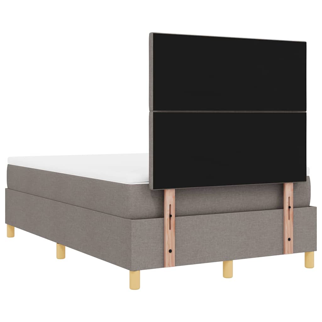 Boxrugós ágy fejtámlával Tópszínű 120 x 190 cm szövet