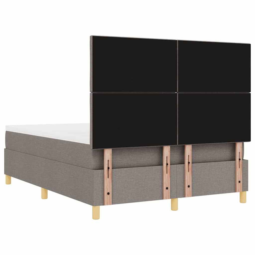 Boxrugós ágy fejtámlával Tópszínű 140 x 200 cm szövet