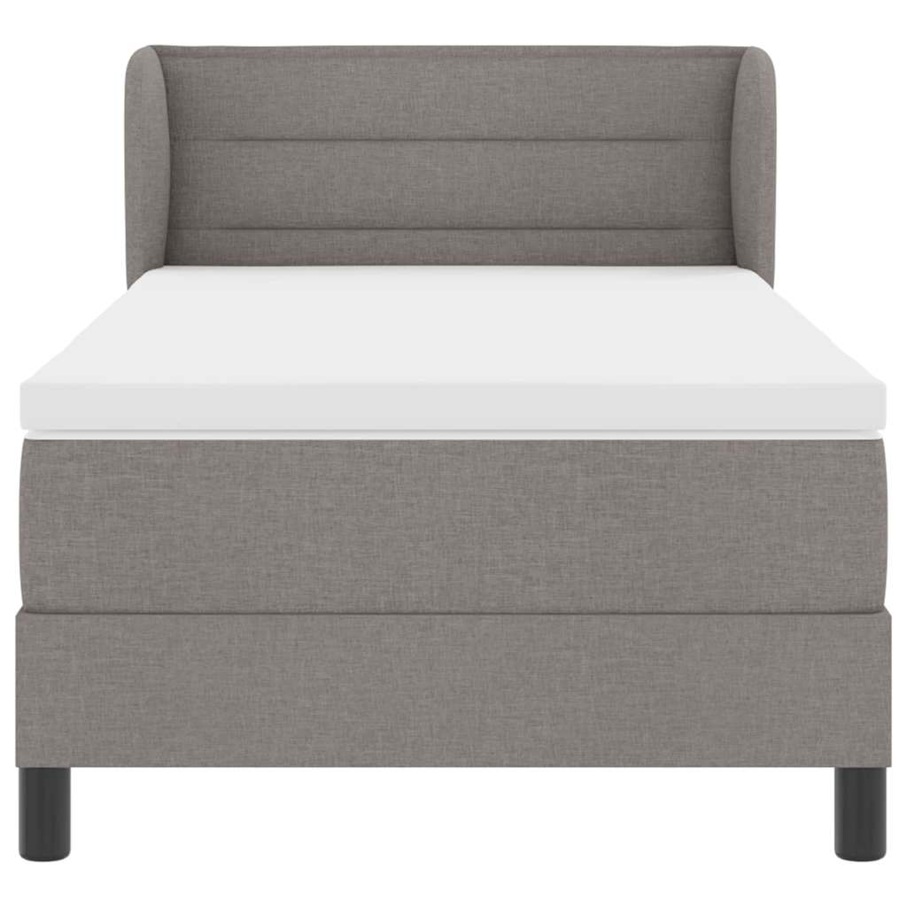 Boxrugós ágy matracmal fejtámlával Tópszínű 80 x 200 cm szövet