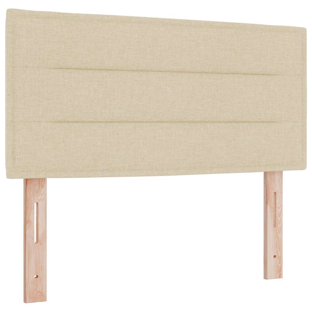 Boxrugós ágy matracmal fejtámlával Krém 100 x 200 cm szövet