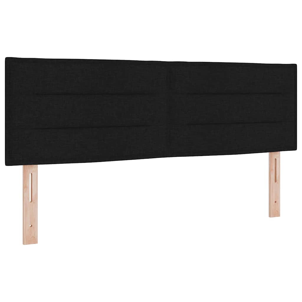 Boxrugós ágy matracmal fejtámlával Fekete 140 x 190 cm szövet