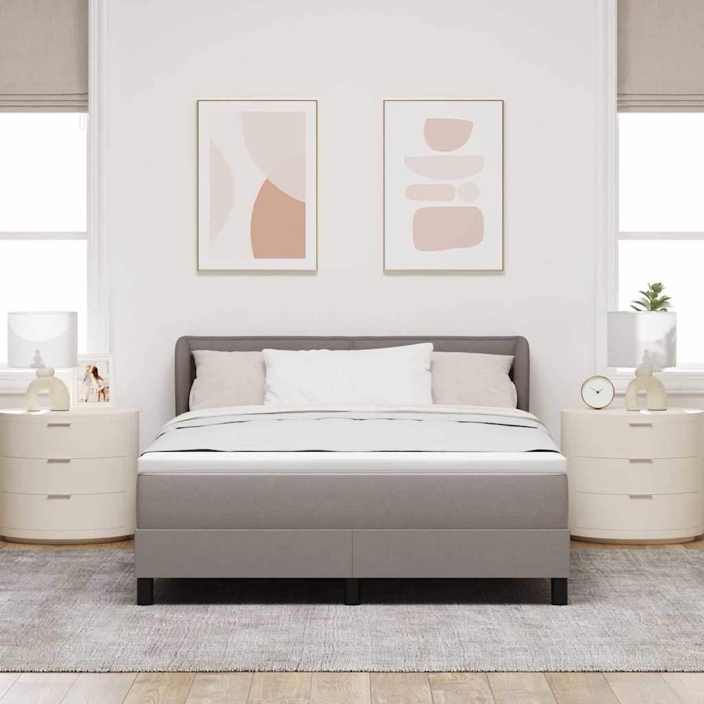 Boxrugós ágy matracmal fejtámlával Tópszínű 140 x 190 cm szövet