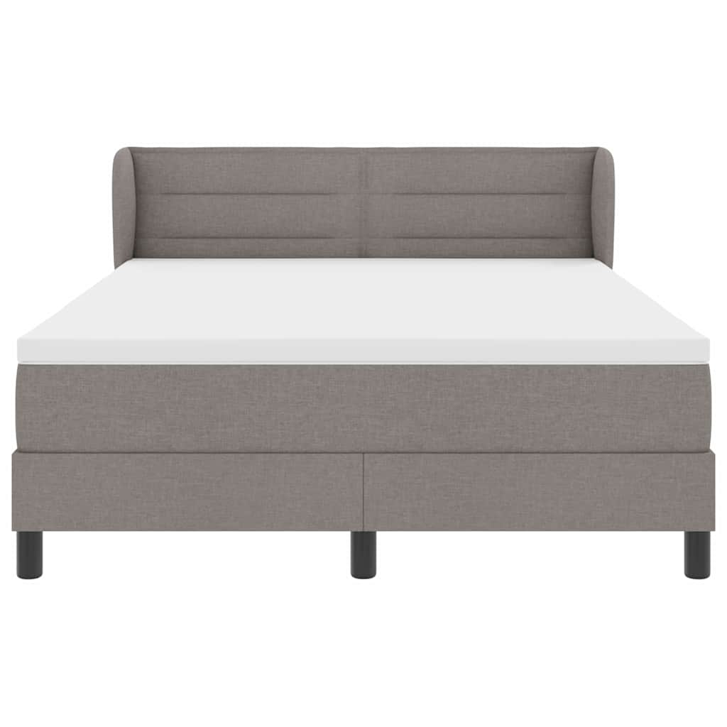 Boxrugós ágy matracmal fejtámlával Tópszínű 140 x 190 cm szövet