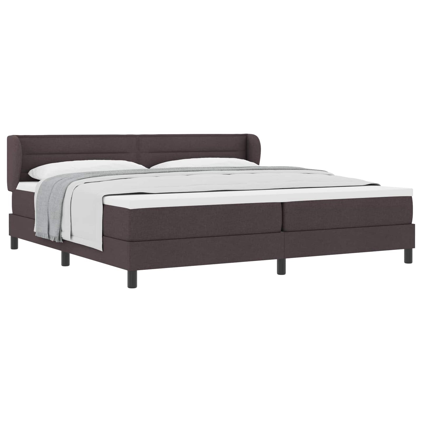 Boxrugós ágy matracmal Sötét Barna 200 x 200 cm szövet