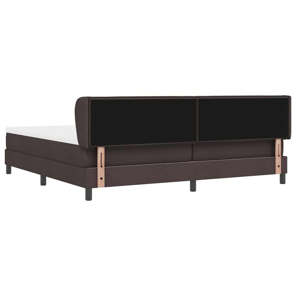 Boxrugós ágy matracmal Sötét Barna 200 x 200 cm szövet