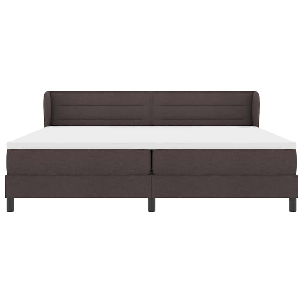 Boxrugós ágy matracmal Sötét Barna 200 x 200 cm szövet