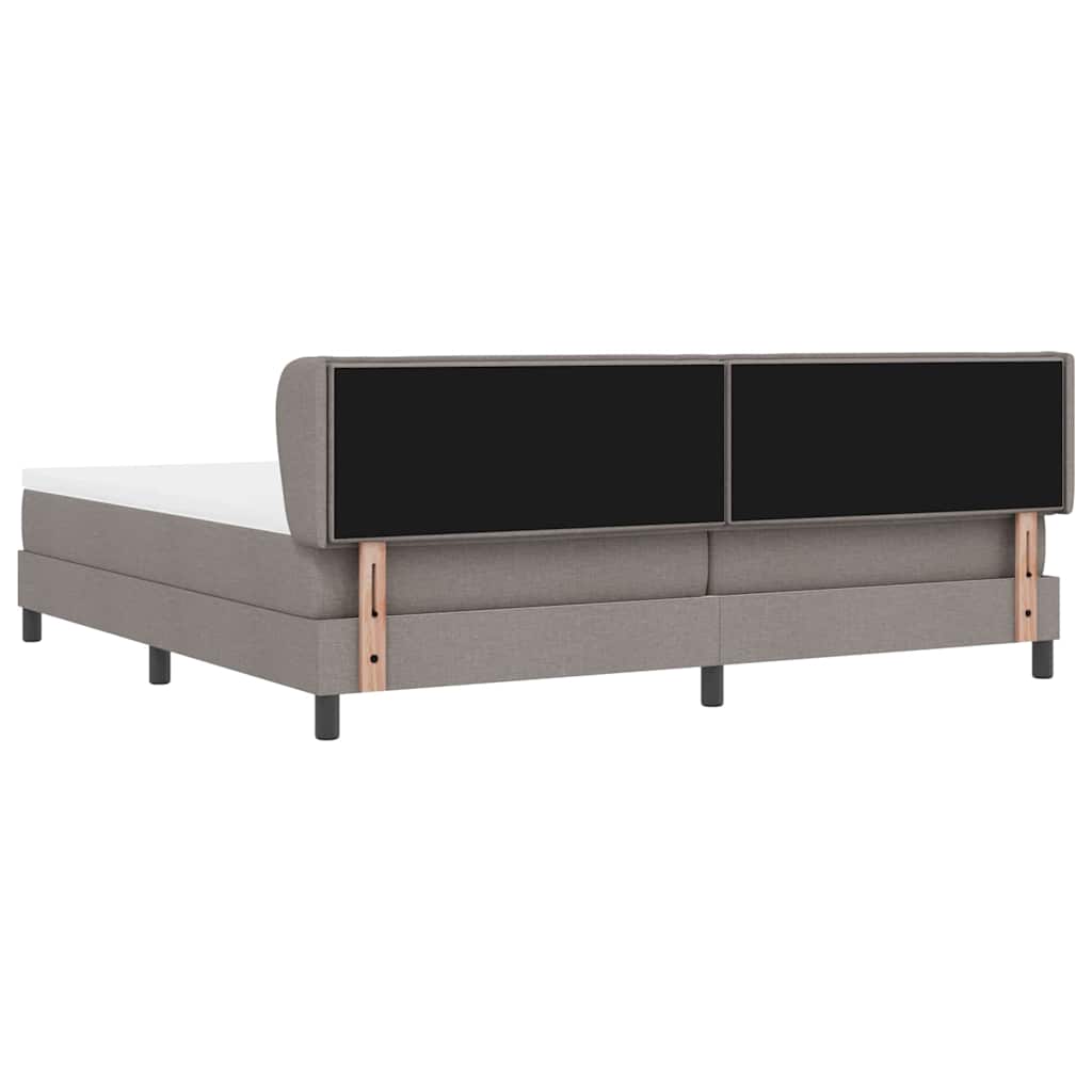 Boxrugós ágy matracmal fejtámlával Tópszínű 200 x 200 cm szövet