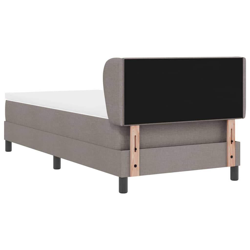 Boxrugós ágy fejtámlával Tópszínű 90 x 200 cm szövet