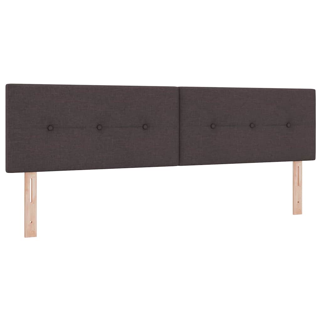 Boxrugós ágy fejtámlával Sötét Barna 180 x 200 cm szövet