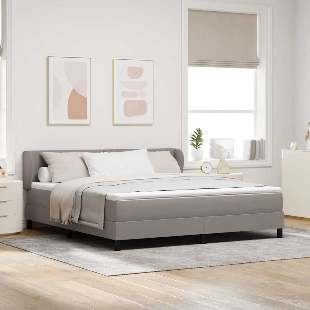 Boxrugós ágy fejtámlával Tópszínű 180 x 200 cm szövet