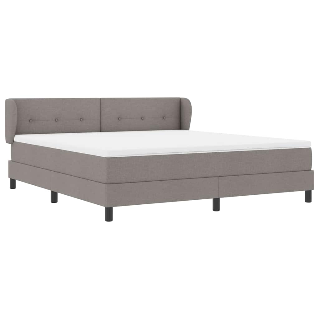 Boxrugós ágy fejtámlával Tópszínű 180 x 200 cm szövet