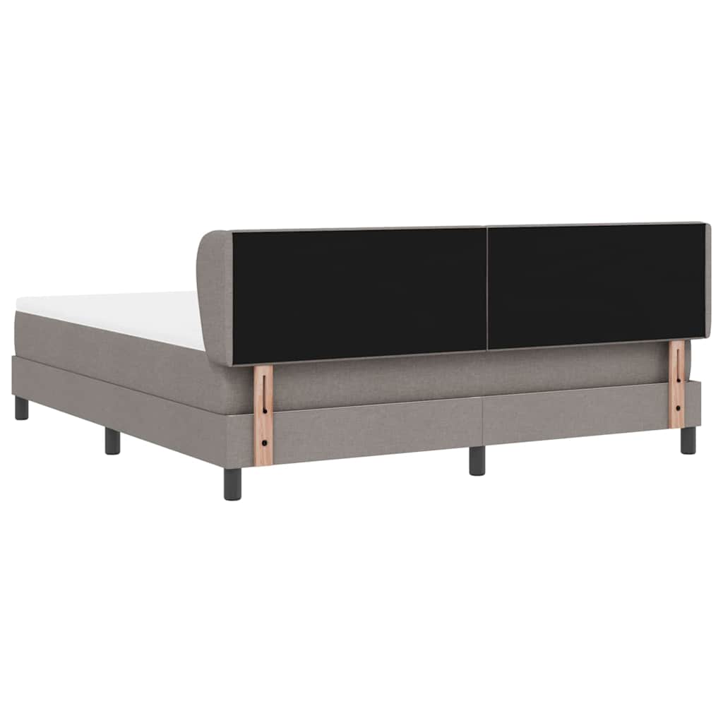 Boxrugós ágy fejtámlával Tópszínű 180 x 200 cm szövet