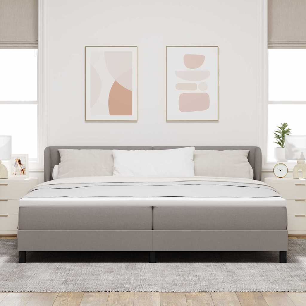 Boxrugós ágy fejtámlával Tópszínű 200 x 200 cm szövet