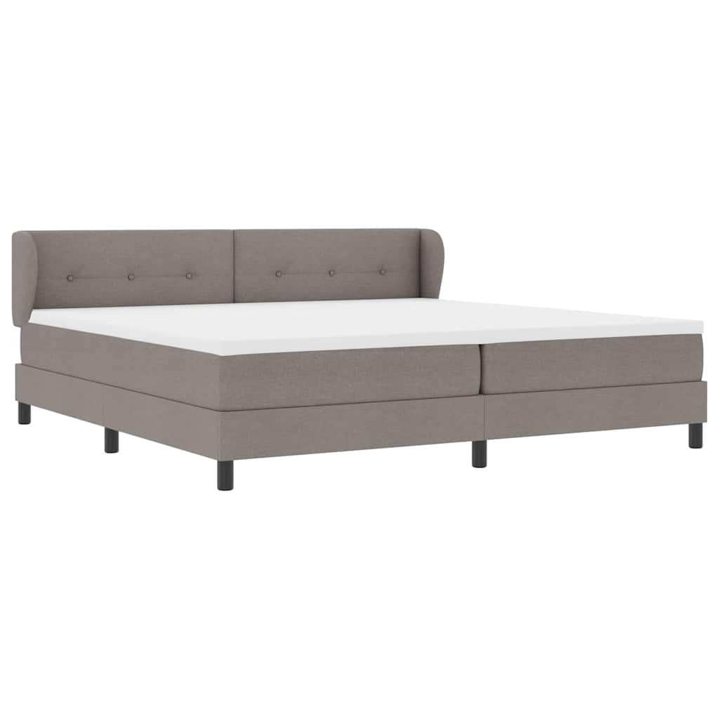 Boxrugós ágy fejtámlával Tópszínű 200 x 200 cm szövet