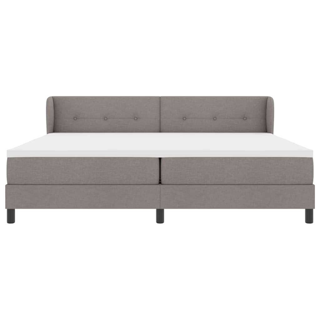 Boxrugós ágy fejtámlával Tópszínű 200 x 200 cm szövet