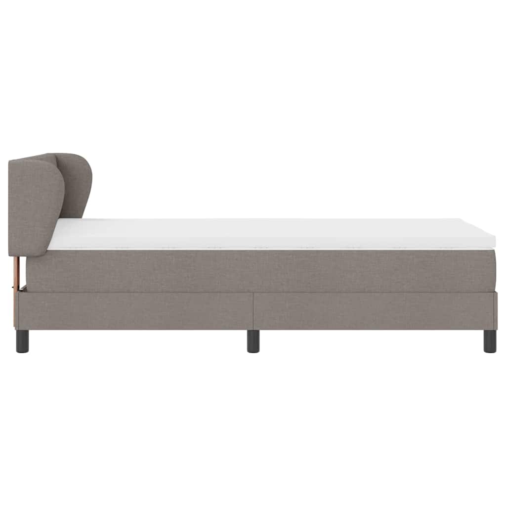 Boxrugós ágy fejtámlával Tópszínű 90 x 200 cm szövet