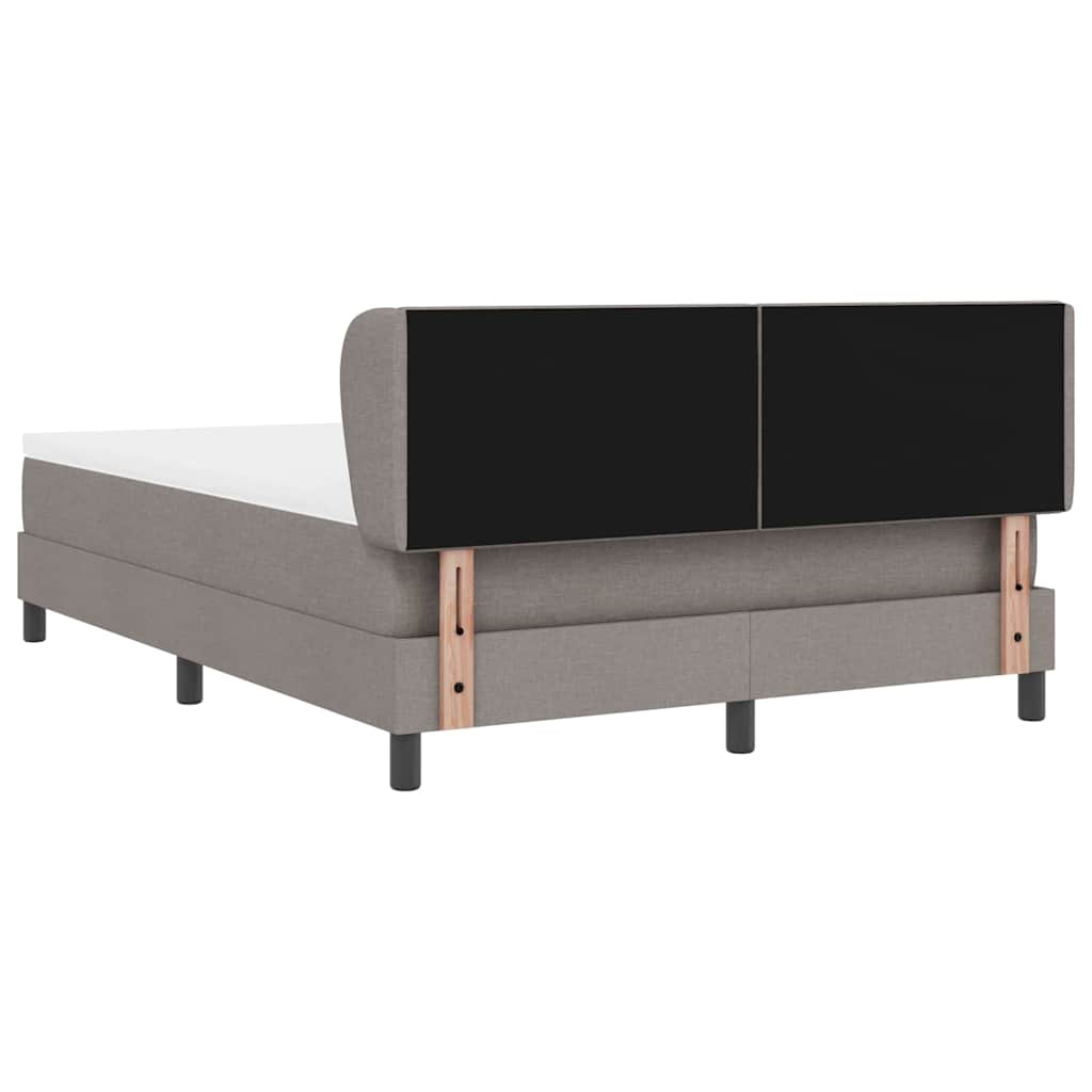 Boxrugós ágy fejtámlával Tópszínű 160 x 200 cm szövet