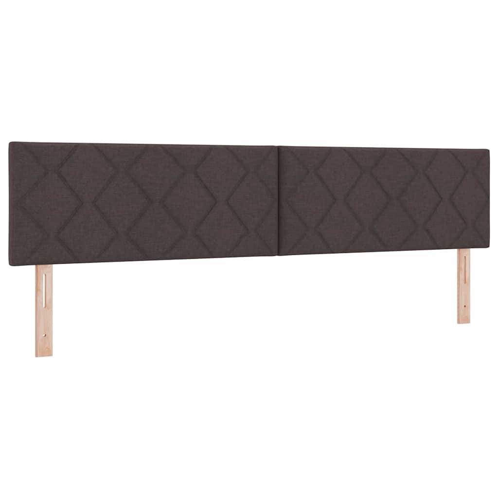 Boxrugós ágy fejtámlával Sötét Barna 200 x 200 cm szövet