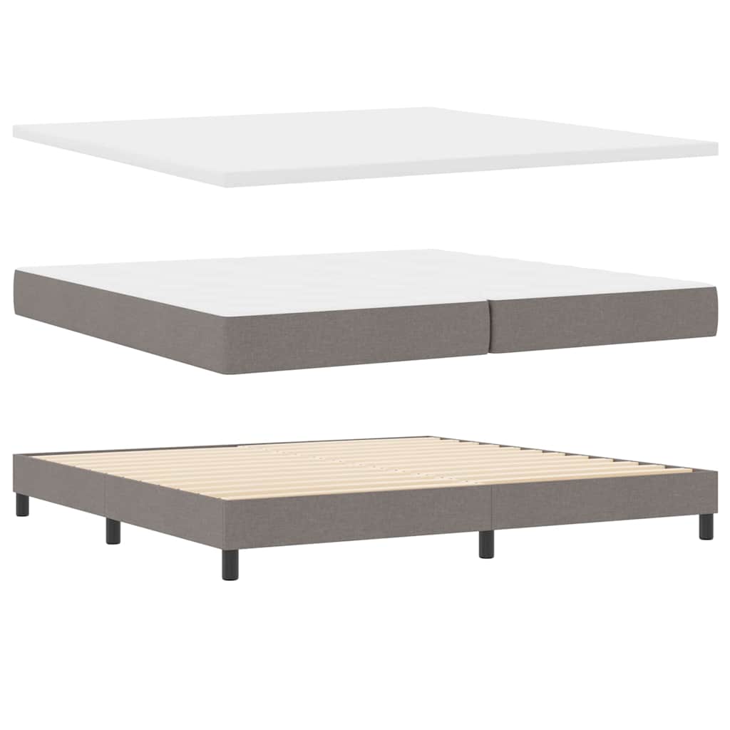 Boxrugós ágy fejtámlával Tópszínű 200 x 200 cm szövet