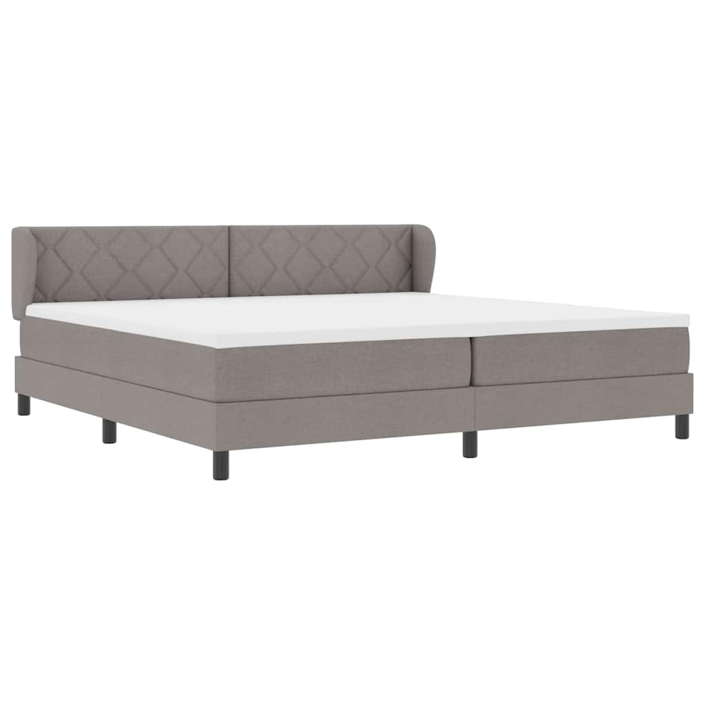 Boxrugós ágy fejtámlával Tópszínű 200 x 200 cm szövet