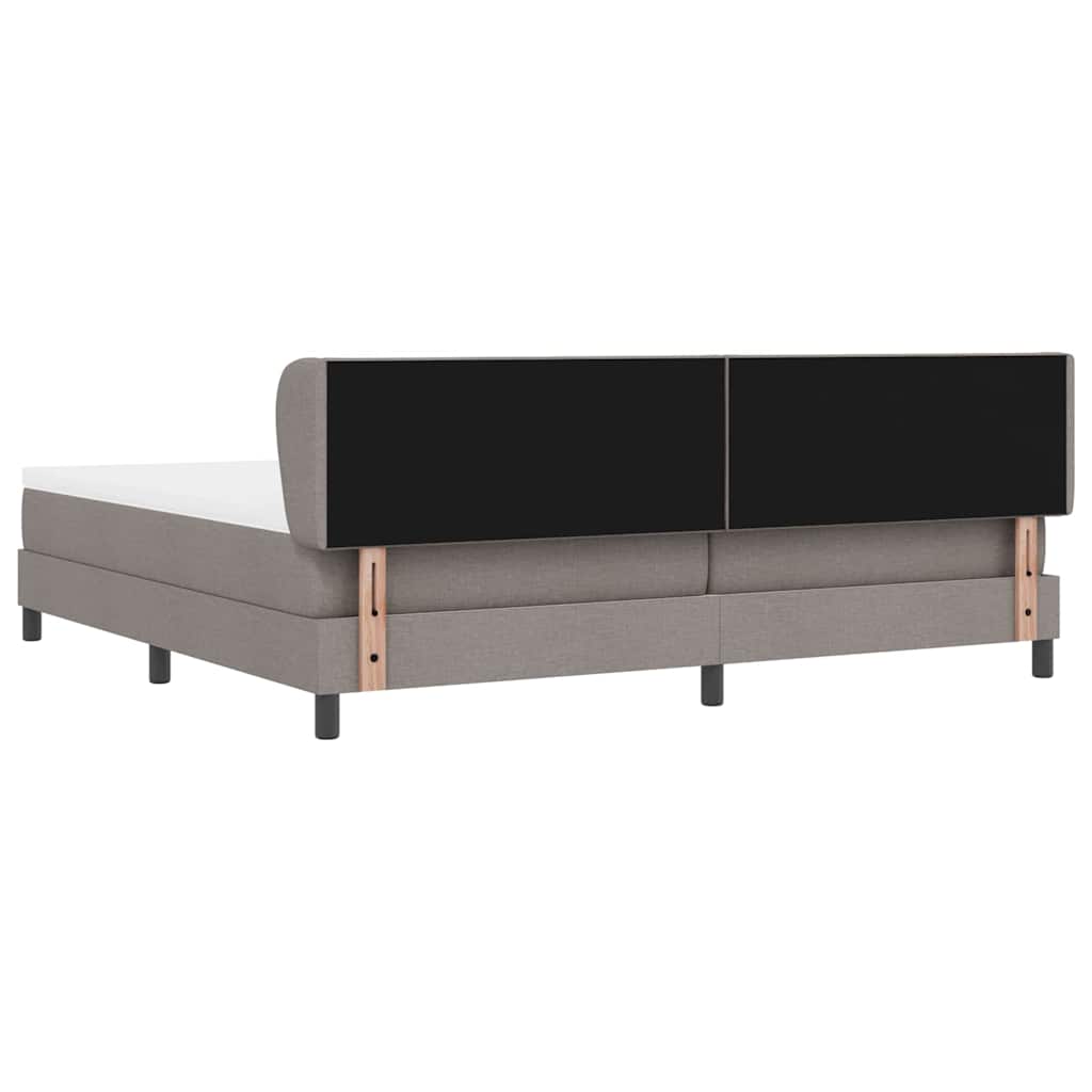 Boxrugós ágy fejtámlával Tópszínű 200 x 200 cm szövet