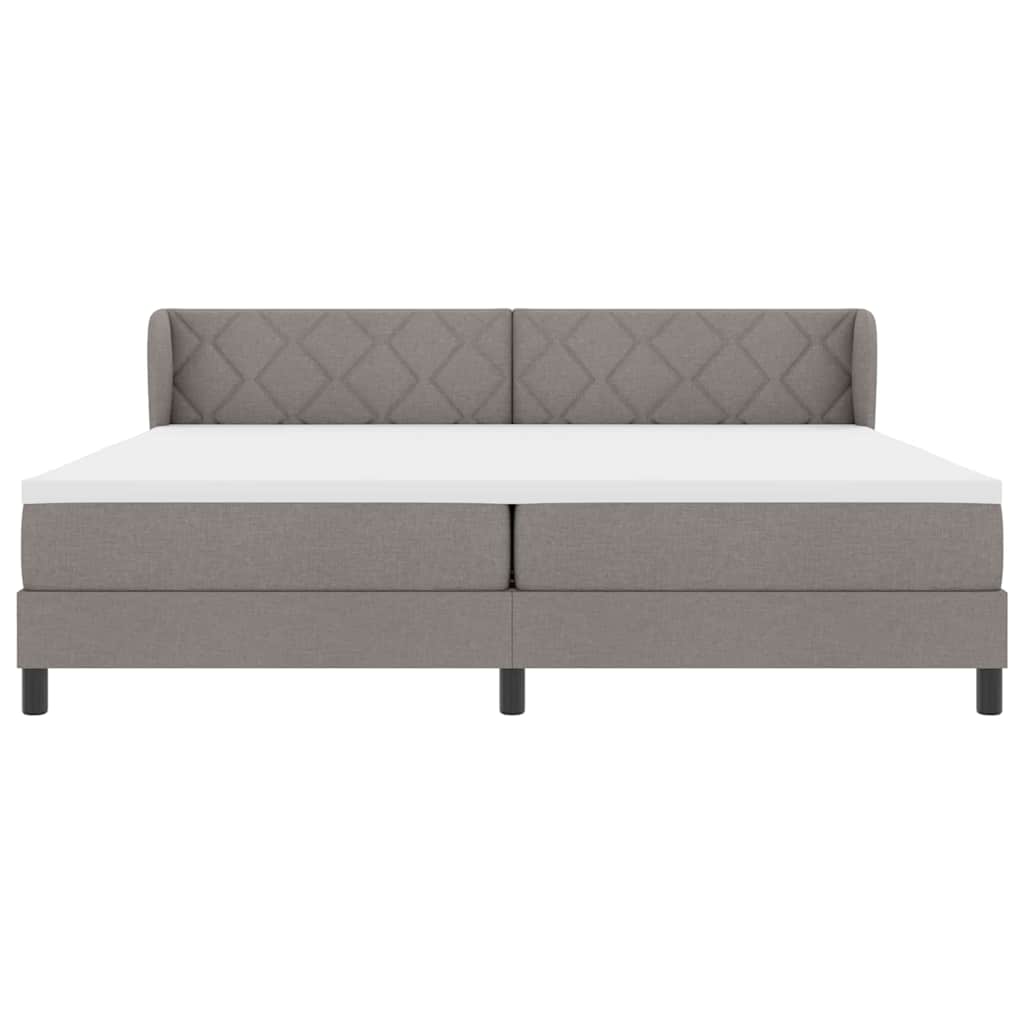 Boxrugós ágy fejtámlával Tópszínű 200 x 200 cm szövet