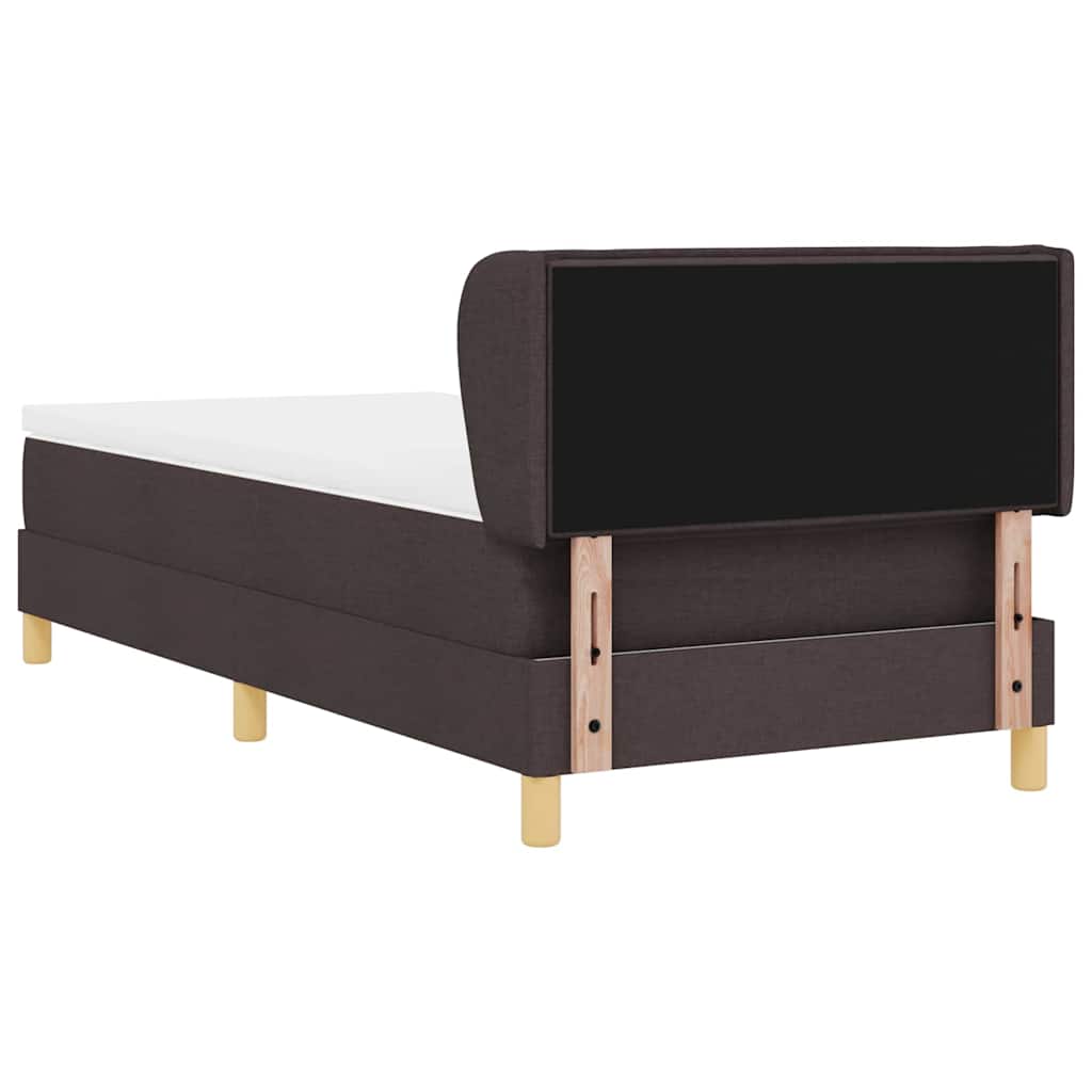 Boxrugós ágy matracmal Sötét Barna 90 x 190 cm szövet