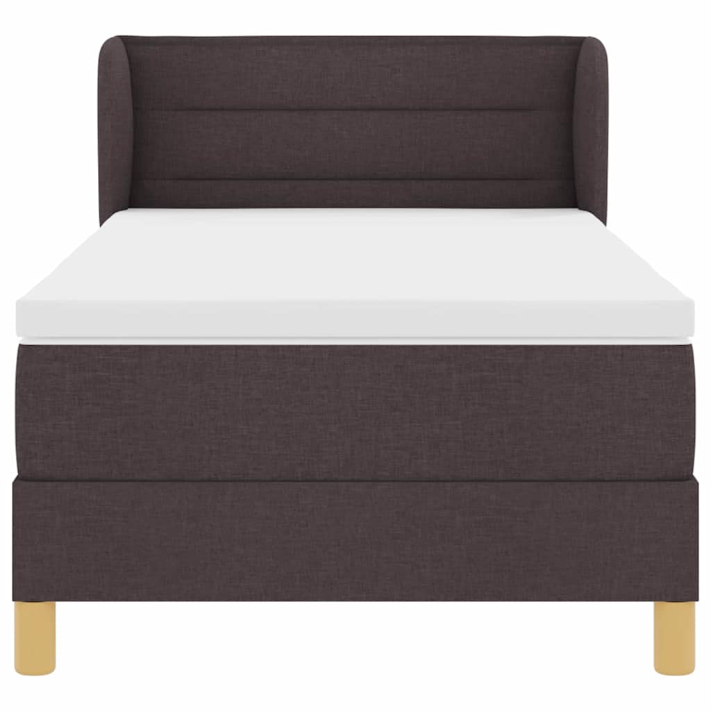 Boxrugós ágy matracmal Sötét Barna 90 x 190 cm szövet