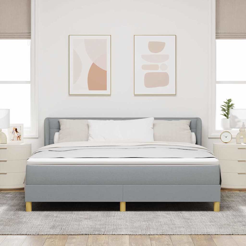 Boxrugós ágy matracmal Világosszürke 180 x 200 cm szövet