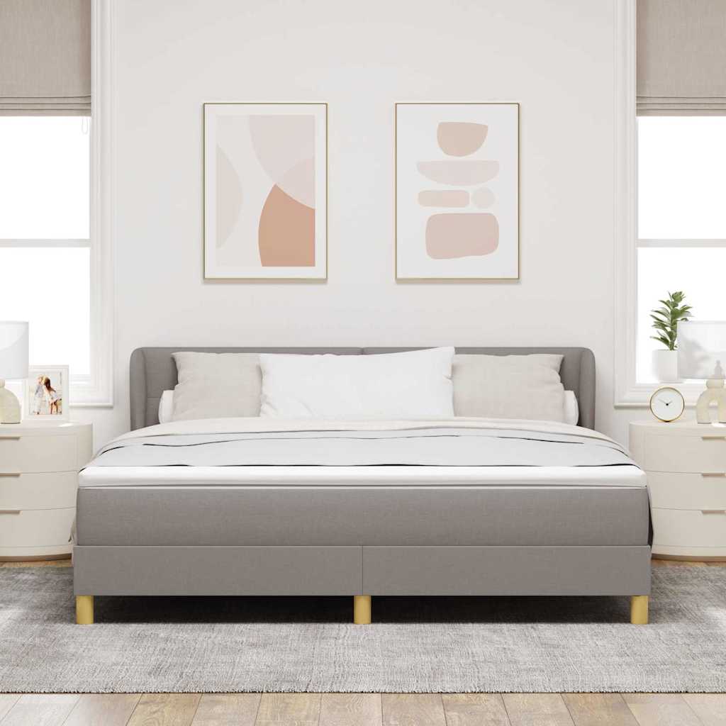 Boxrugós ágy fejtámlával Tópszínű 180 x 200 cm szövet