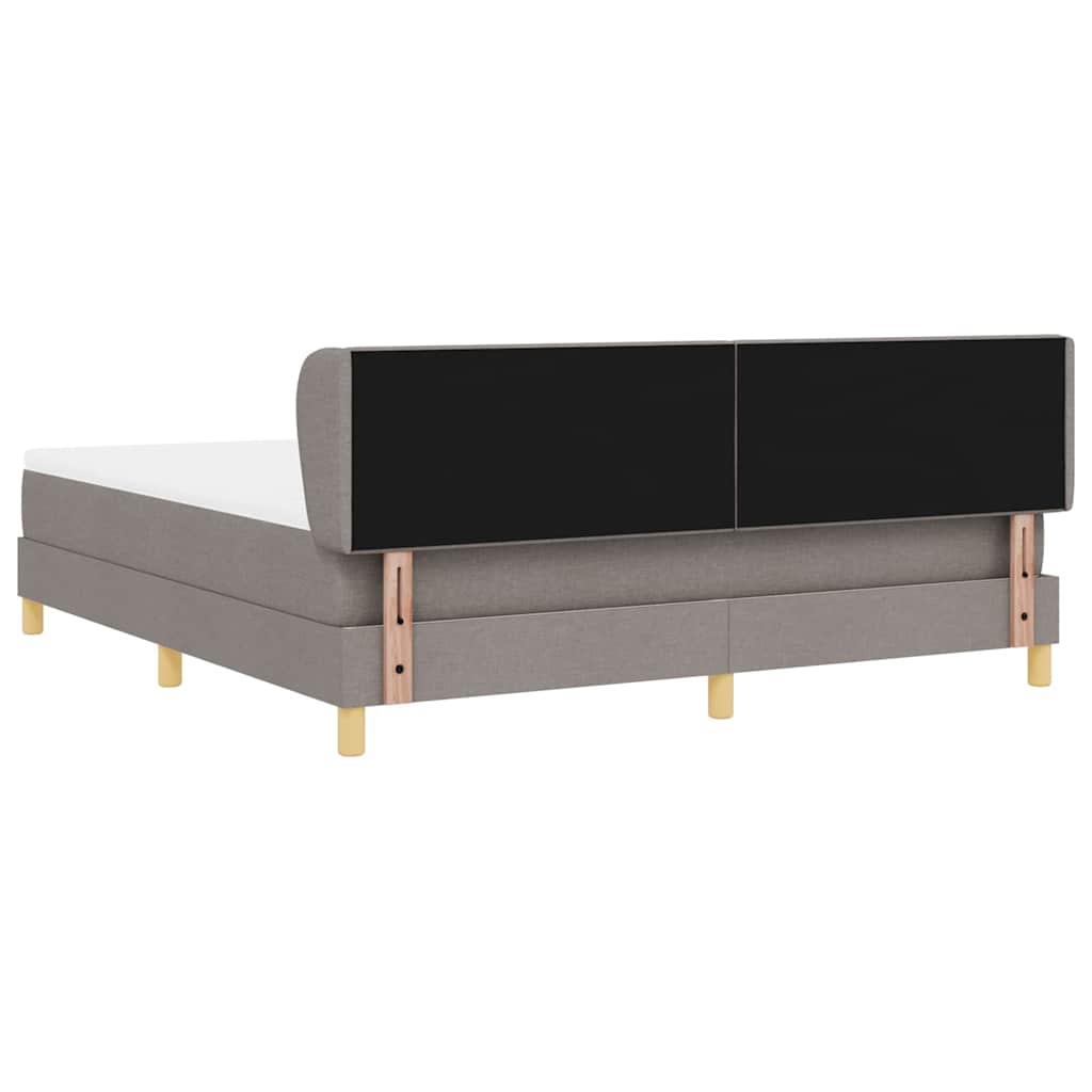 Boxrugós ágy fejtámlával Tópszínű 180 x 200 cm szövet