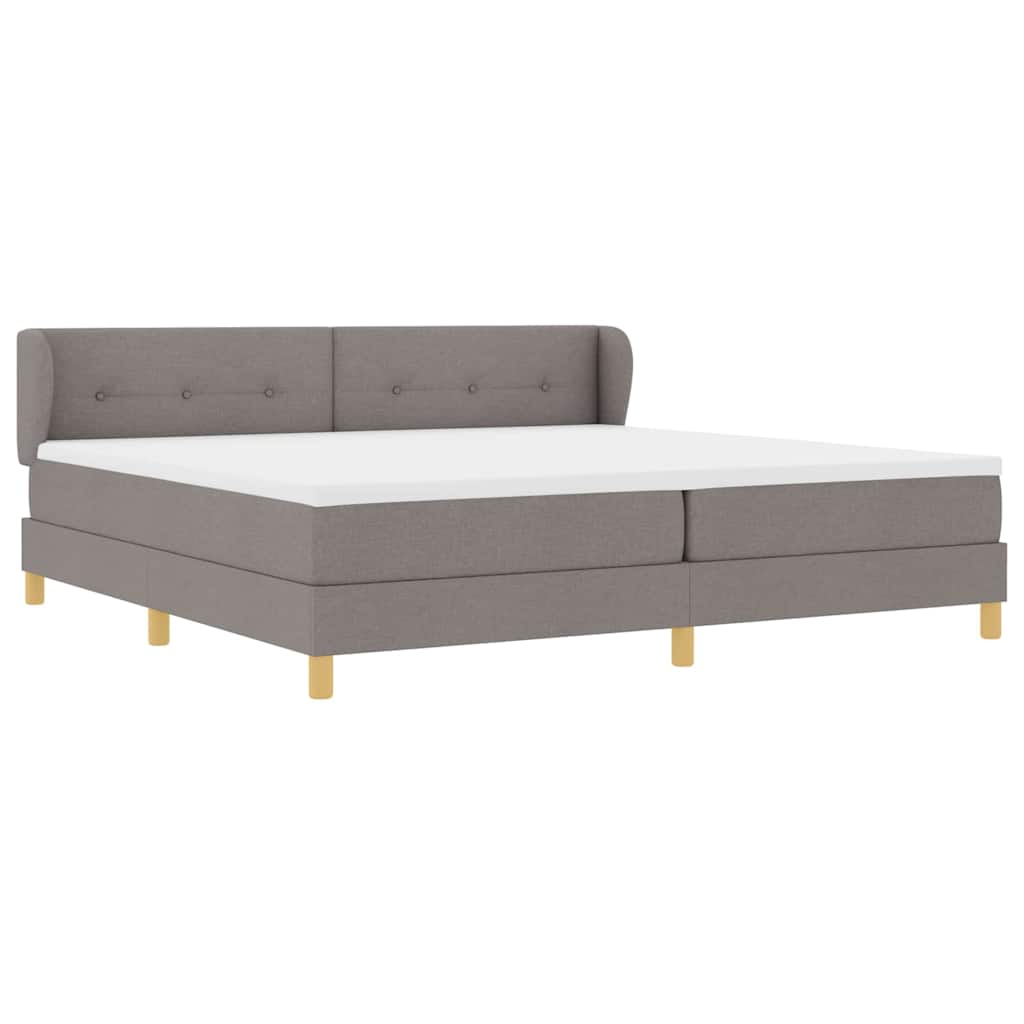 Boxrugós ágy fejtámlával Tópszínű 200 x 200 cm szövet