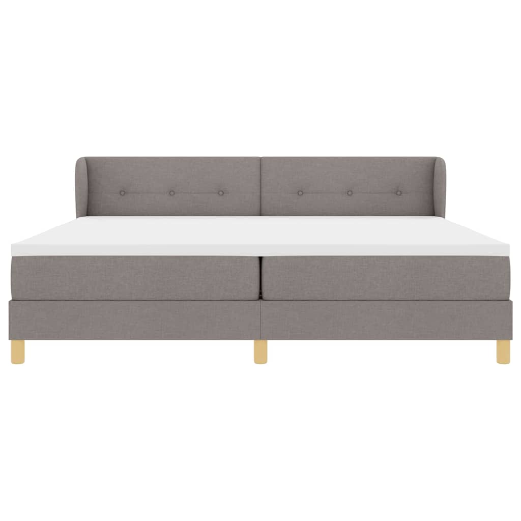 Boxrugós ágy fejtámlával Tópszínű 200 x 200 cm szövet