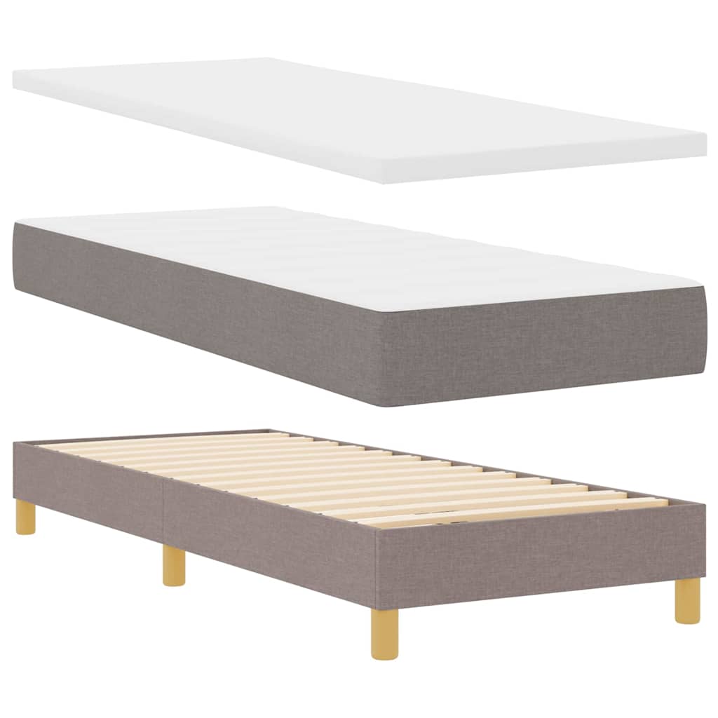 Boxrugós ágy fejtámlával Tópszínű 80 x 200 cm szövet
