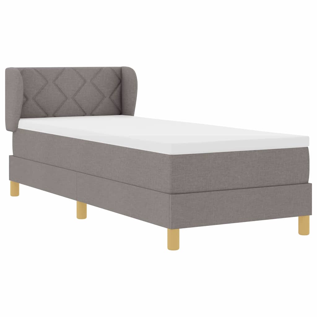 Boxrugós ágy fejtámlával Tópszínű 80 x 200 cm szövet